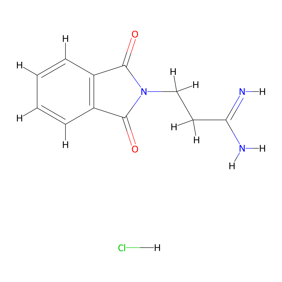 3-(1,3-dioxo-2,3-dihydro-1H-isoindol-2-yl)propanimidamide hydrochloride molecular structure, CAS 261787-78-4