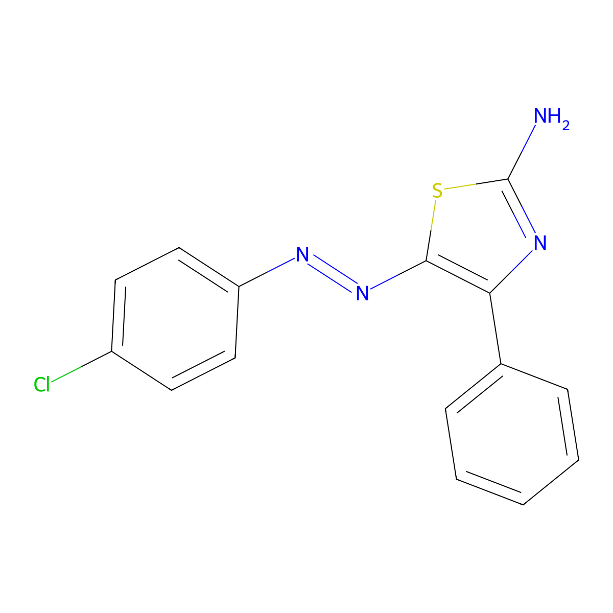 5-[(4-Chlorophenyl)diazenyl]-4-phenyl-1,3-thiazole-2-ylamine molecular structure, CAS 26179-16-8