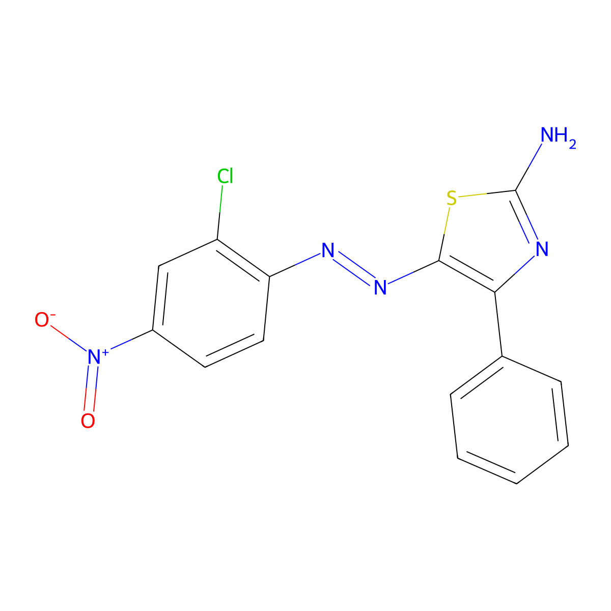 5-[(2-Chloro-4-nitrophenyl)diazenyl]-4-phenyl-1,3-thiazol-2-amine molecular structure, CAS 26179-28-2