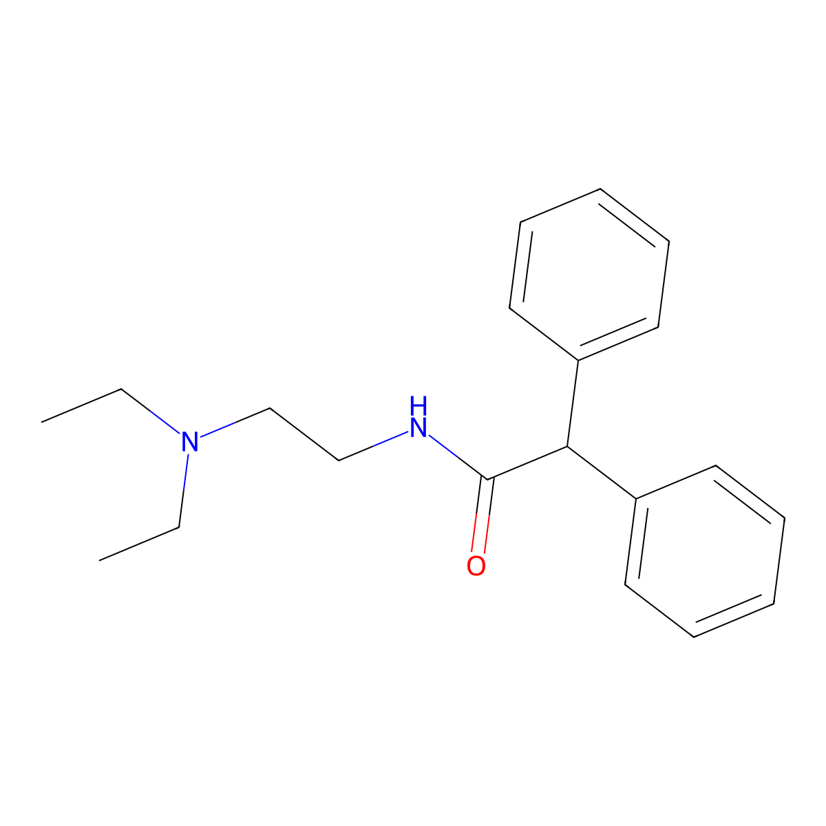 Acetamide, N-(2-(diethylamino)ethyl)-2,2-diphenyl- molecular structure, CAS 2618-52-2