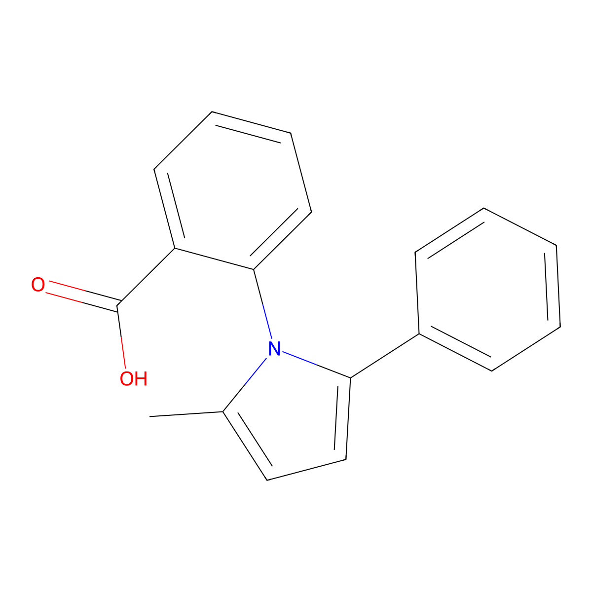 Benzoic acid, o-(2-methyl-5-phenylpyrrol-1-yl)- molecular structure, CAS 26180-27-8