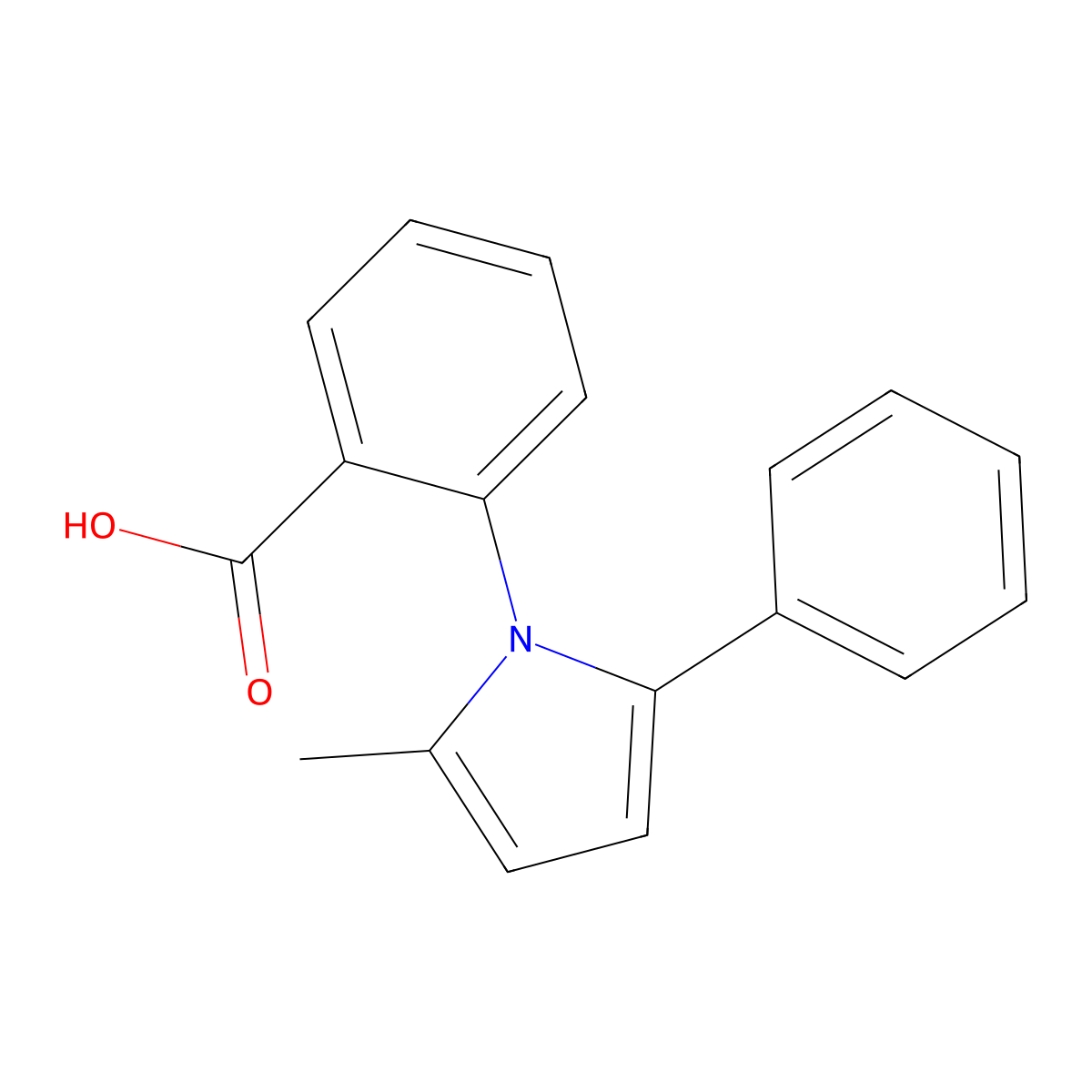 Benzoic acid, o-(2-methyl-5-phenylpyrrol-1-yl)- molecular structure, CAS 26180-27-8