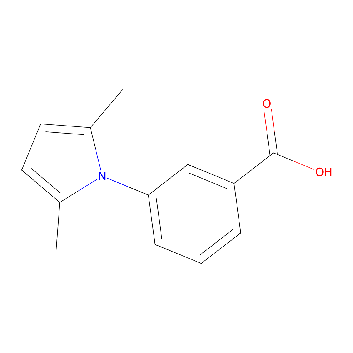 3-(2,5-dimethyl-1H-pyrrol-1-yl)benzoic acid molecular structure, CAS 26180-28-9