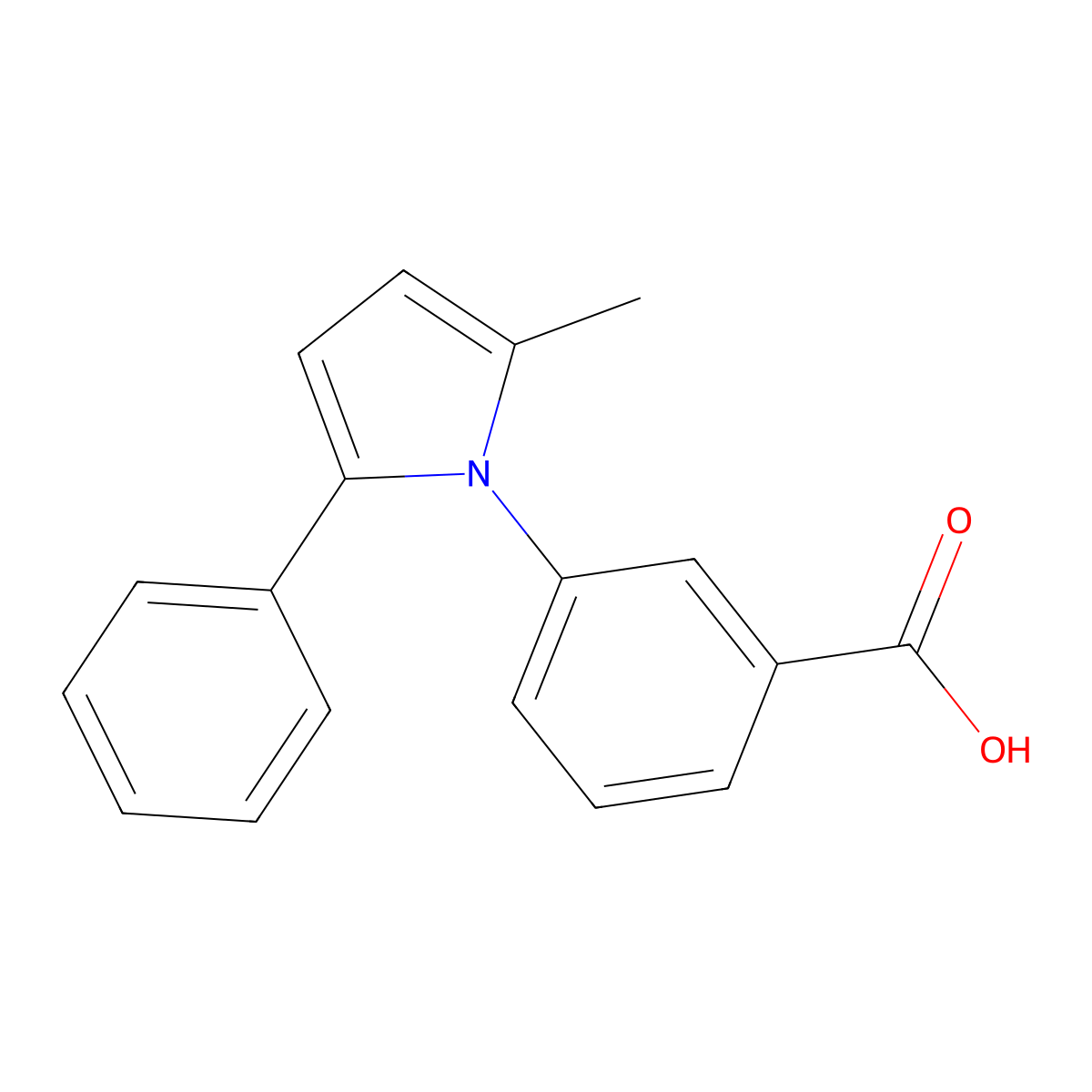 3-(2-Methyl-5-phenyl-1H-pyrrol-1-yl)benzoic acid molecular structure, CAS 26180-29-0