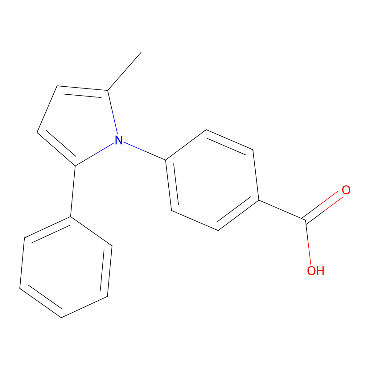 Benzoic acid, p-(2-methyl-5-phenylpyrrol-1-yl)- molecular structure, CAS 26180-30-3