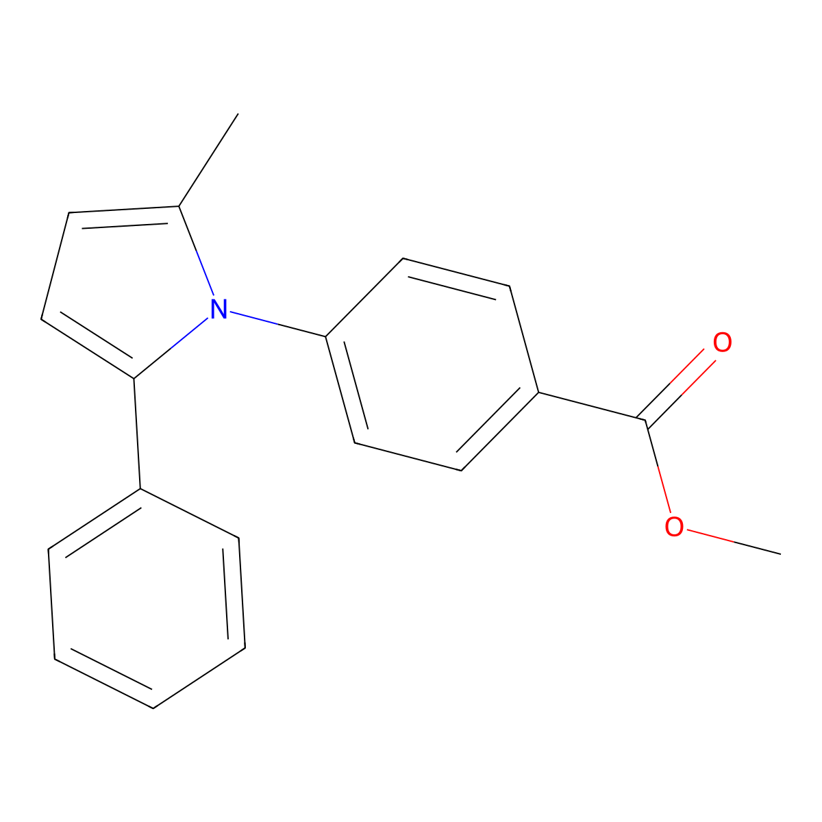 methyl 4-(2-methyl-5-phenyl-1H-pyrrol-1-yl)benzoate molecular structure, CAS 26180-33-6