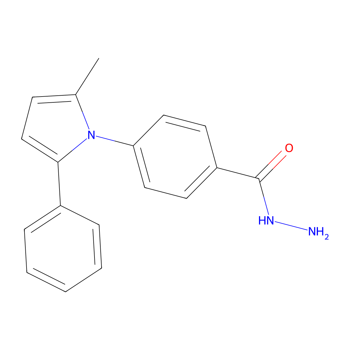 Benzoic acid, p-(2-methyl-5-phenylpyrrol-1-yl)-, hydrazide molecular structure, CAS 26180-36-9