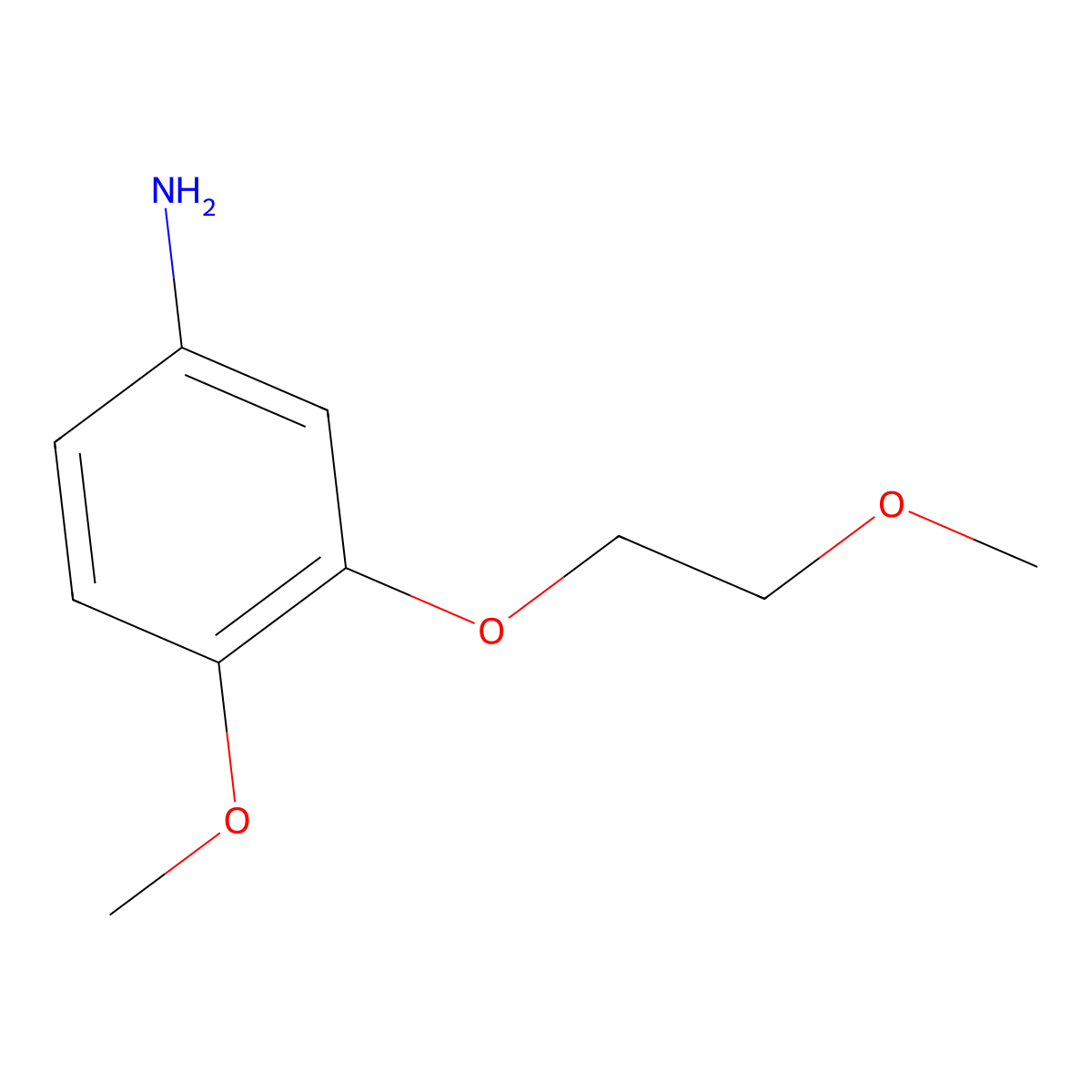 4-Methoxy-3-(2-methoxyethoxy)aniline molecular structure, CAS 26181-51-1