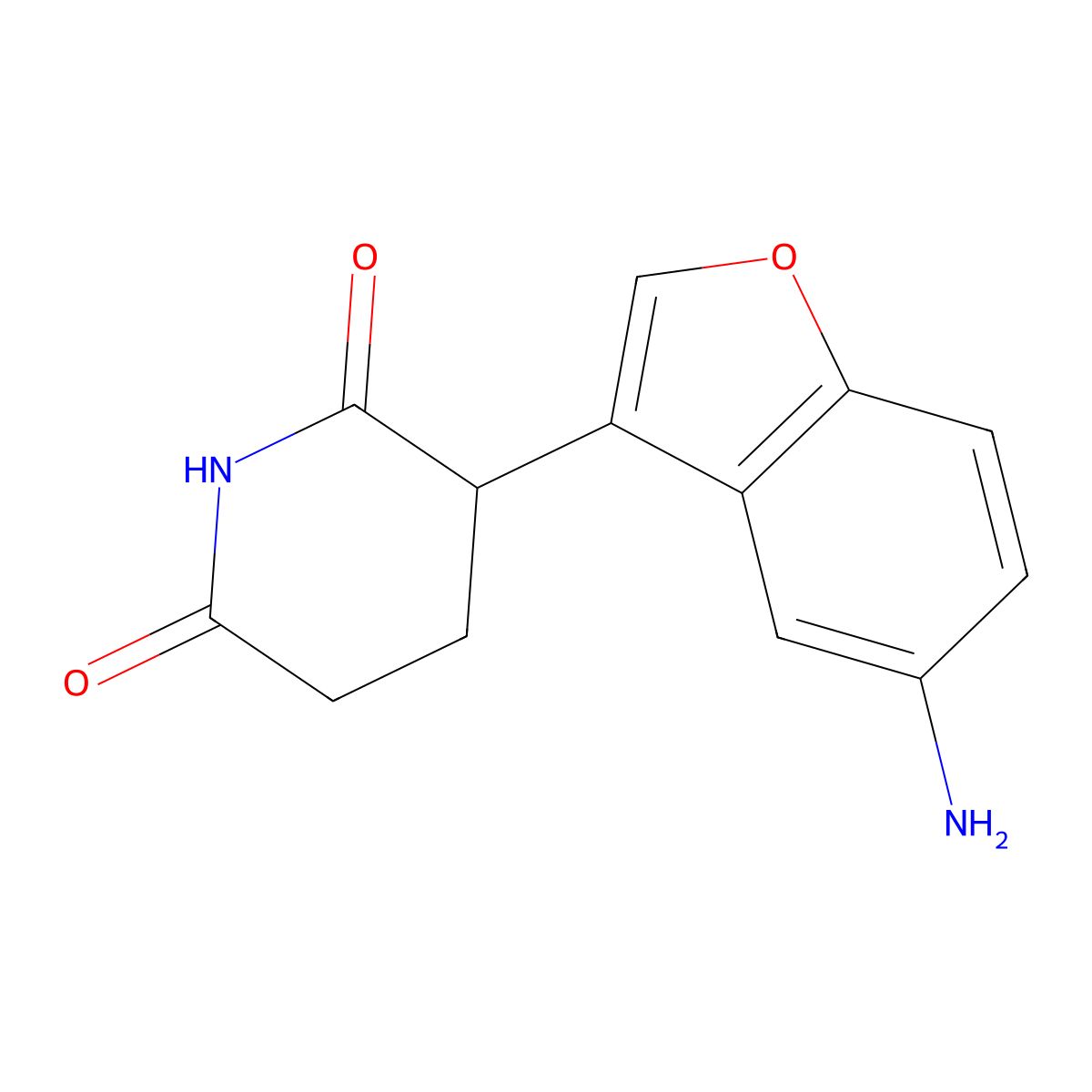 3-(5-Aminobenzofuran-3-yl)piperidine-2,6-dione molecular structure, CAS 2618349-23-6