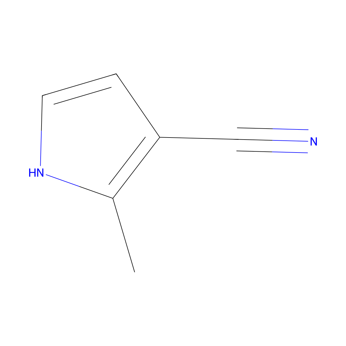 2-Methyl-1H-pyrrole-3-carbonitrile molecular structure, CAS 26187-27-9