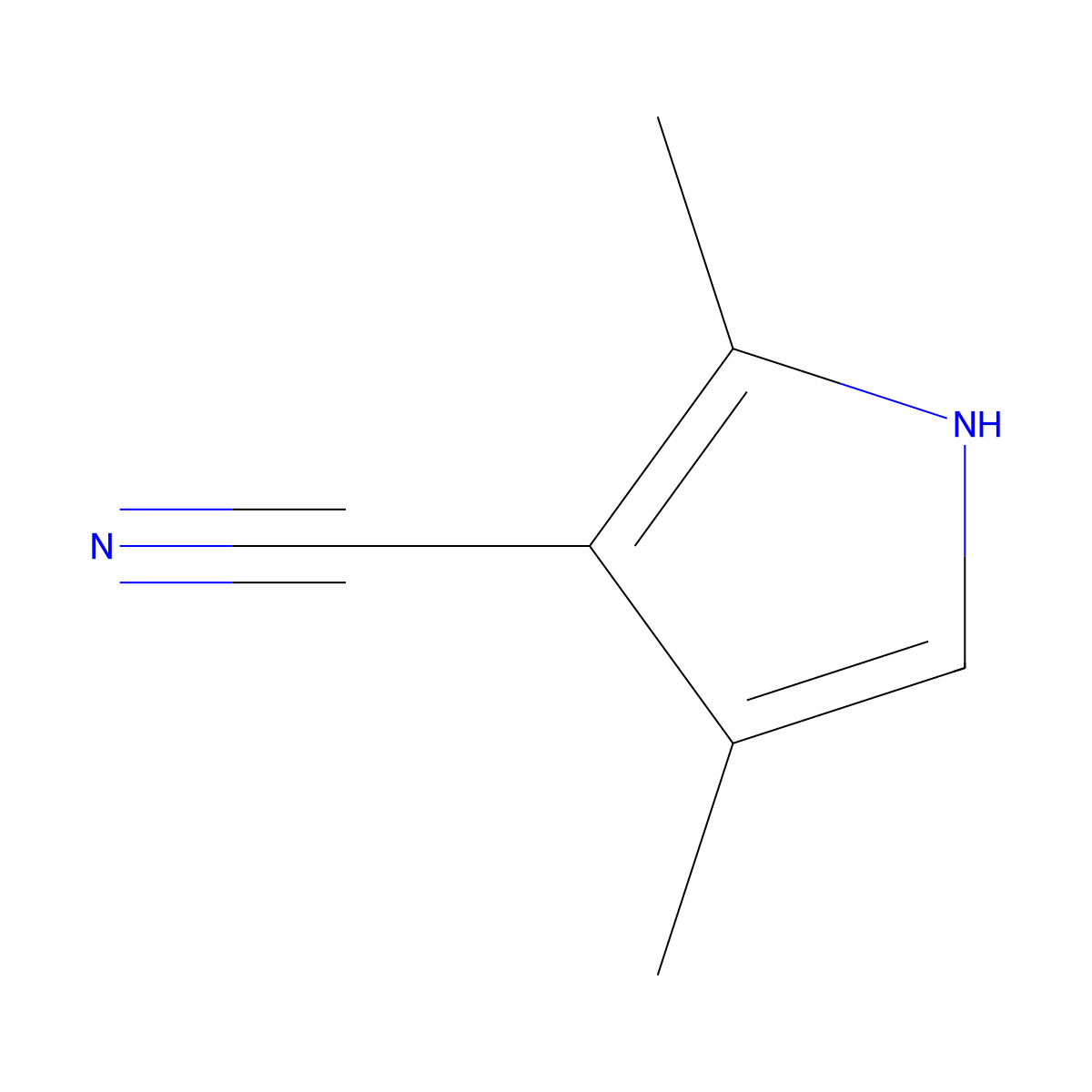 2,4-Dimethyl-1H-pyrrole-3-carbonitrile molecular structure, CAS 26187-28-0