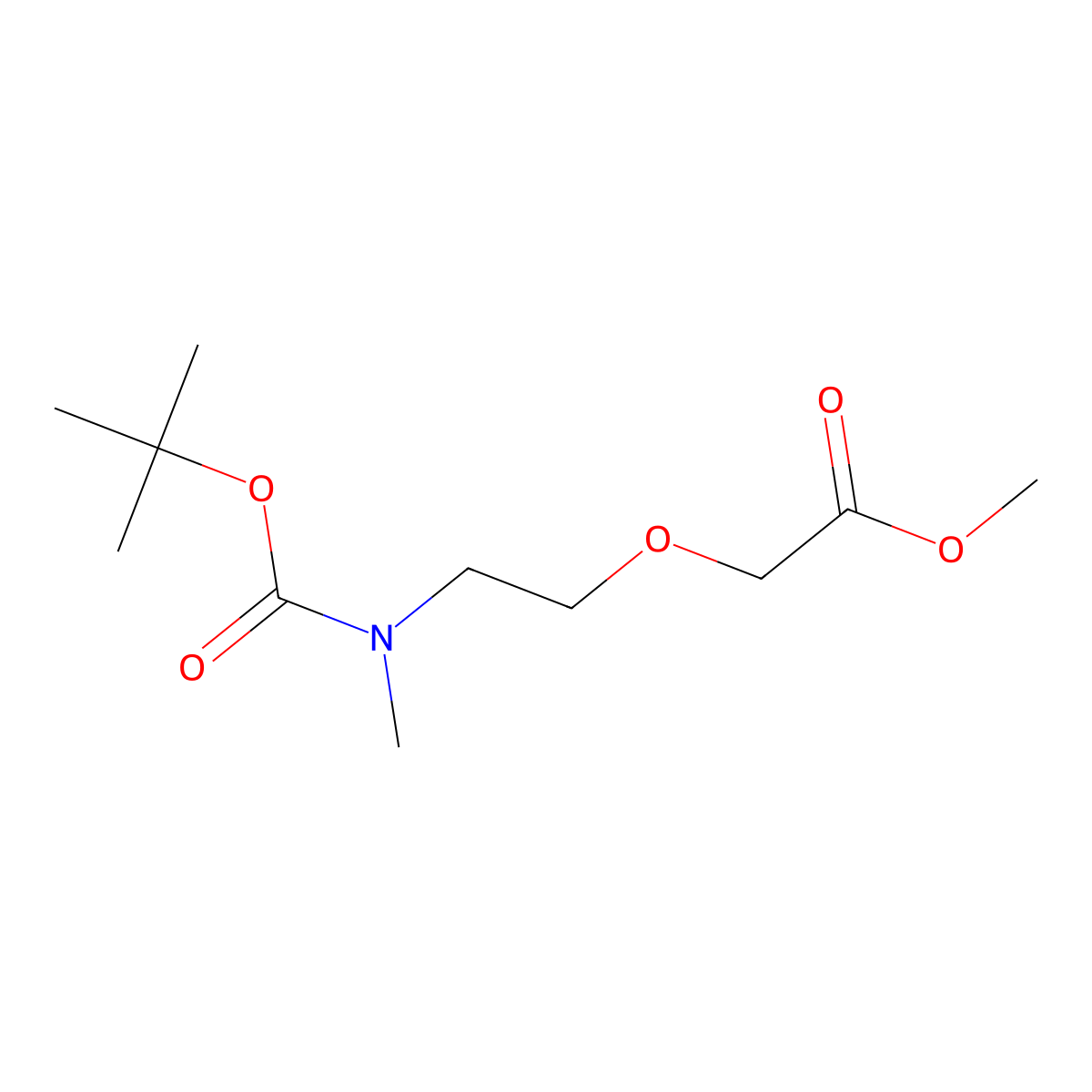 Methyl 2-(2-{[(tert-butoxy)carbonyl](methyl)amino}ethoxy)acetate molecular structure, CAS 2618722-82-8