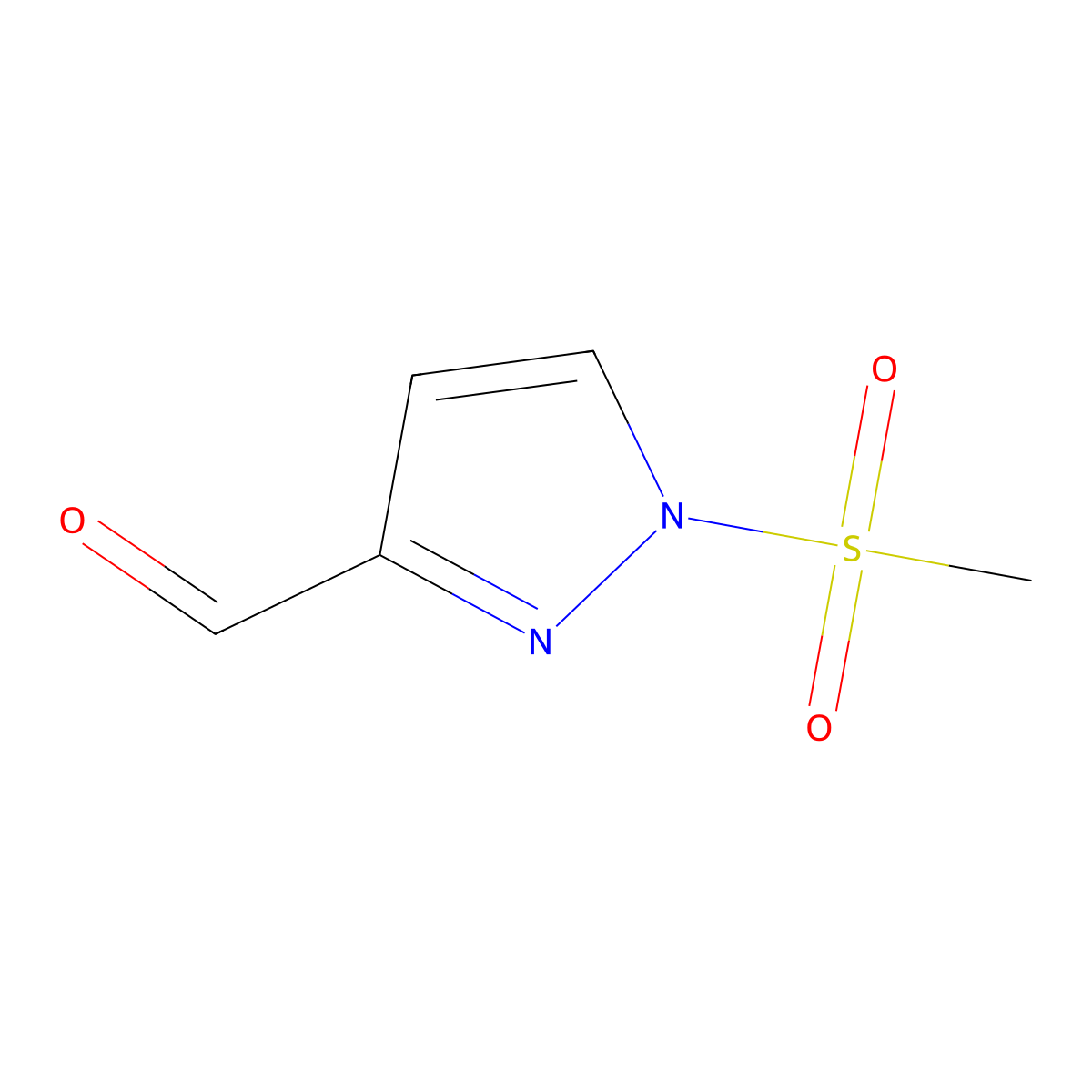 1-(Methylsulfonyl)-1H-pyrazole-3-carbaldehyde molecular structure, CAS 2618830-41-2