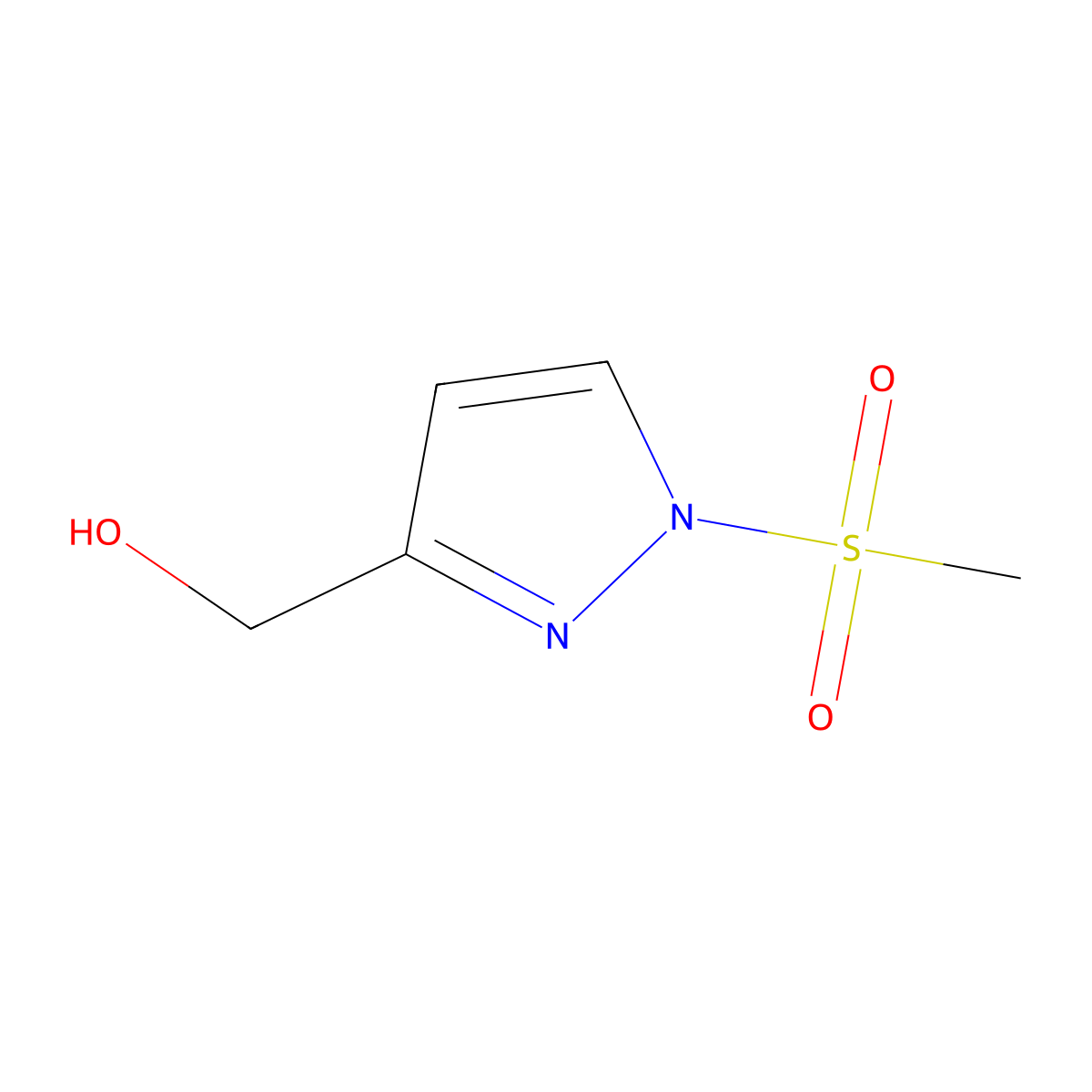 (1-(Methylsulfonyl)-1H-pyrazol-3-yl)methanol molecular structure, CAS 2618830-42-3