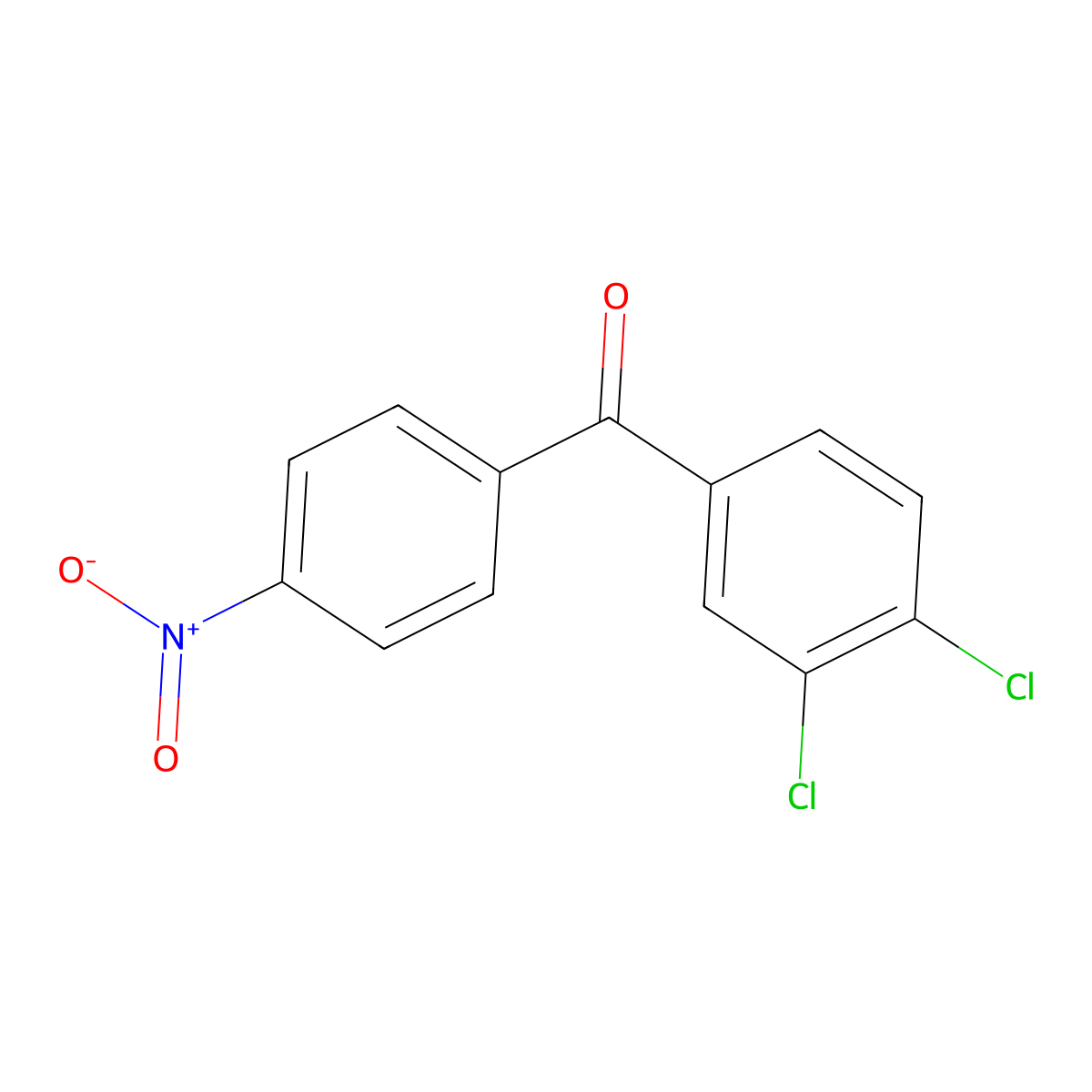 (3,4-Dichlorophenyl)(4-nitrophenyl)methanone molecular structure, CAS 26189-47-9