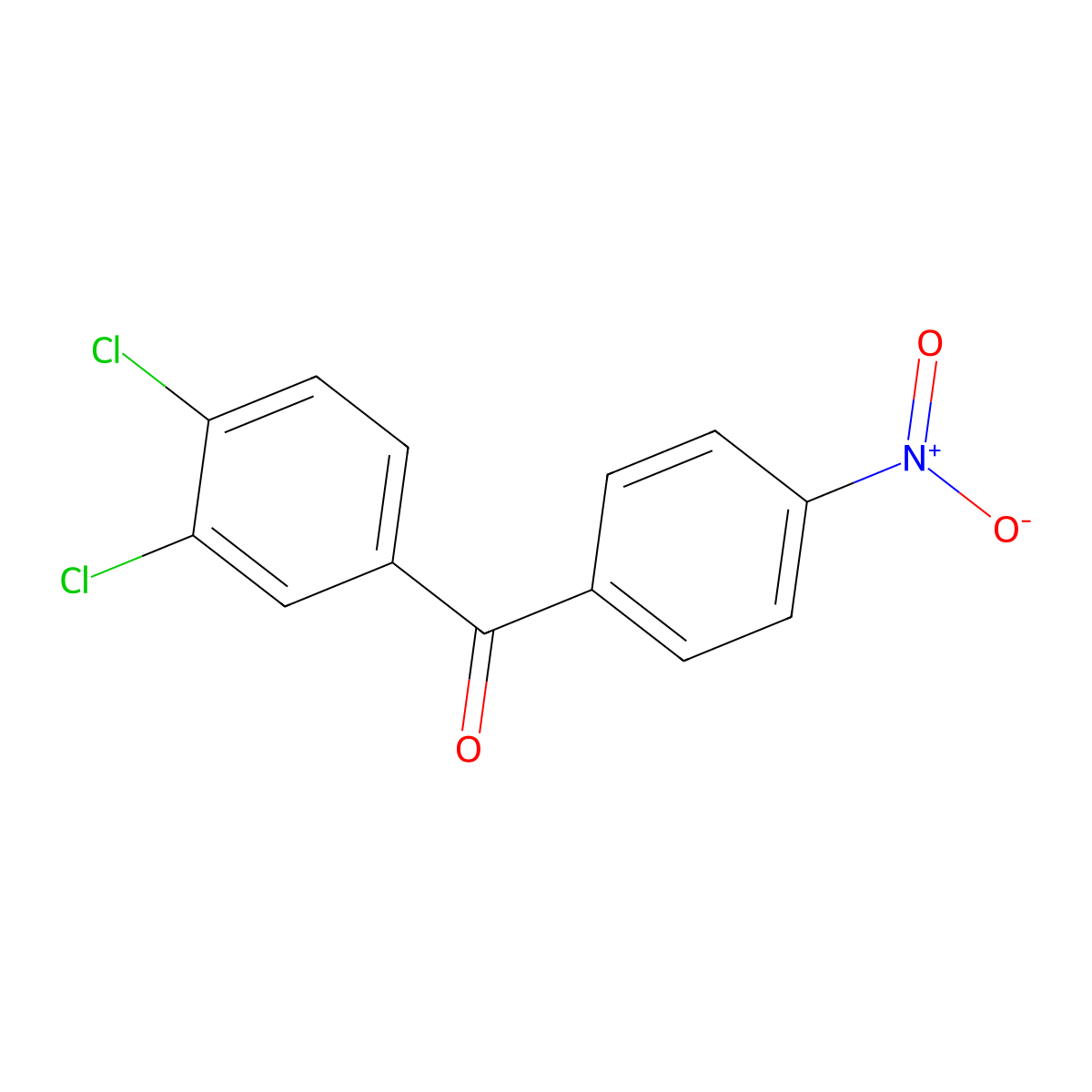 (3,4-Dichlorophenyl)(4-nitrophenyl)methanone molecular structure, CAS 26189-47-9