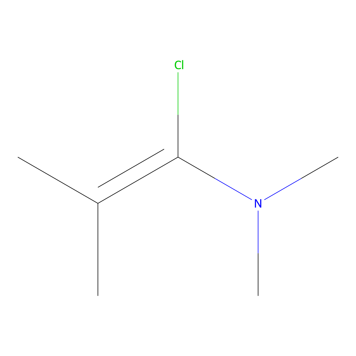 1-Chloro-N,N-2-trimethylpropenylamine molecular structure, CAS 26189-59-3