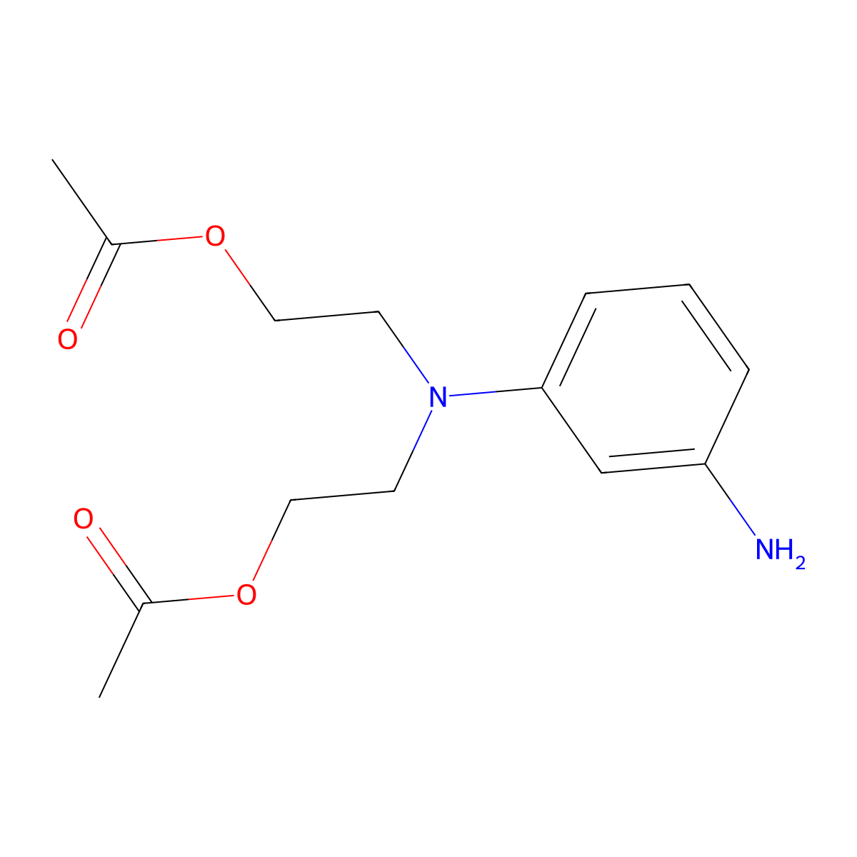 Ethanol, 2,2'-((3-aminophenyl)imino)bis-, 1,1'-diacetate molecular structure, CAS 26189-88-8