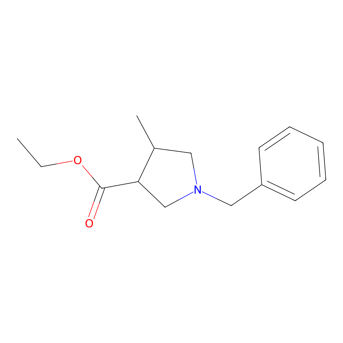 Ethyl (3R,4R)-1-benzyl-4-methylpyrrolidine-3-carboxylate molecular structure, CAS 261896-27-9