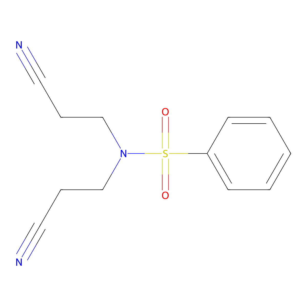 Benzenesulfonamide, N,N-bis(2-cyanoethyl)- molecular structure, CAS 2619-42-3