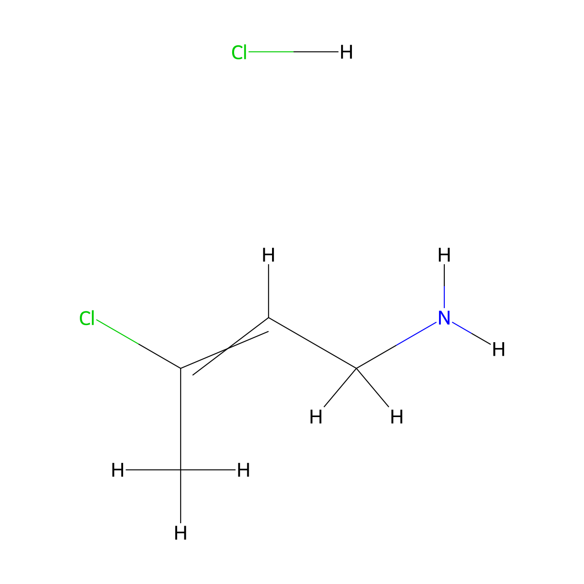 3-Chlorobut-2-en-1-amine;hydrochloride molecular structure, CAS 2619-55-8