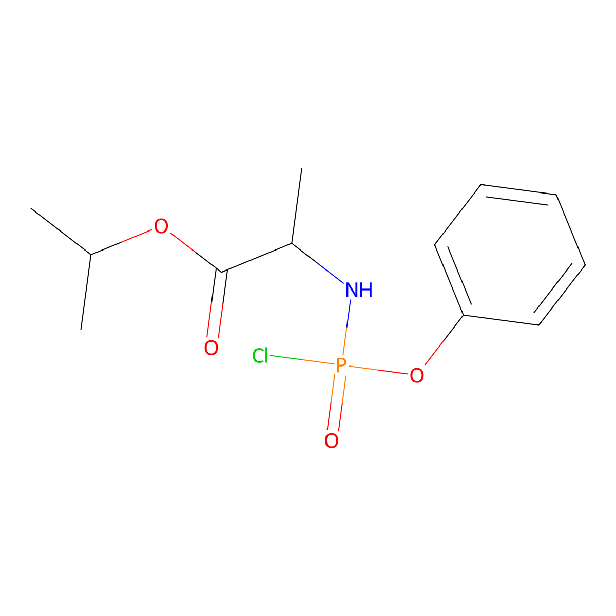 L-Alanine, N-(chlorophenoxyphosphinyl)-, 1-methylethyl ester molecular structure, CAS 261909-49-3