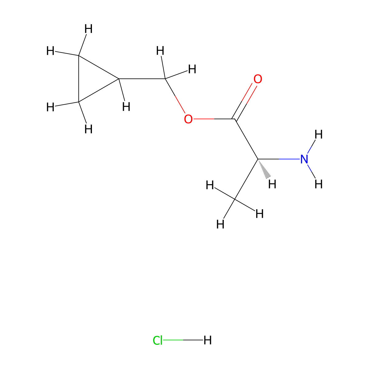 L-Alanine cyclopropylmethyl ester hydrochloride molecular structure, CAS 261909-73-3