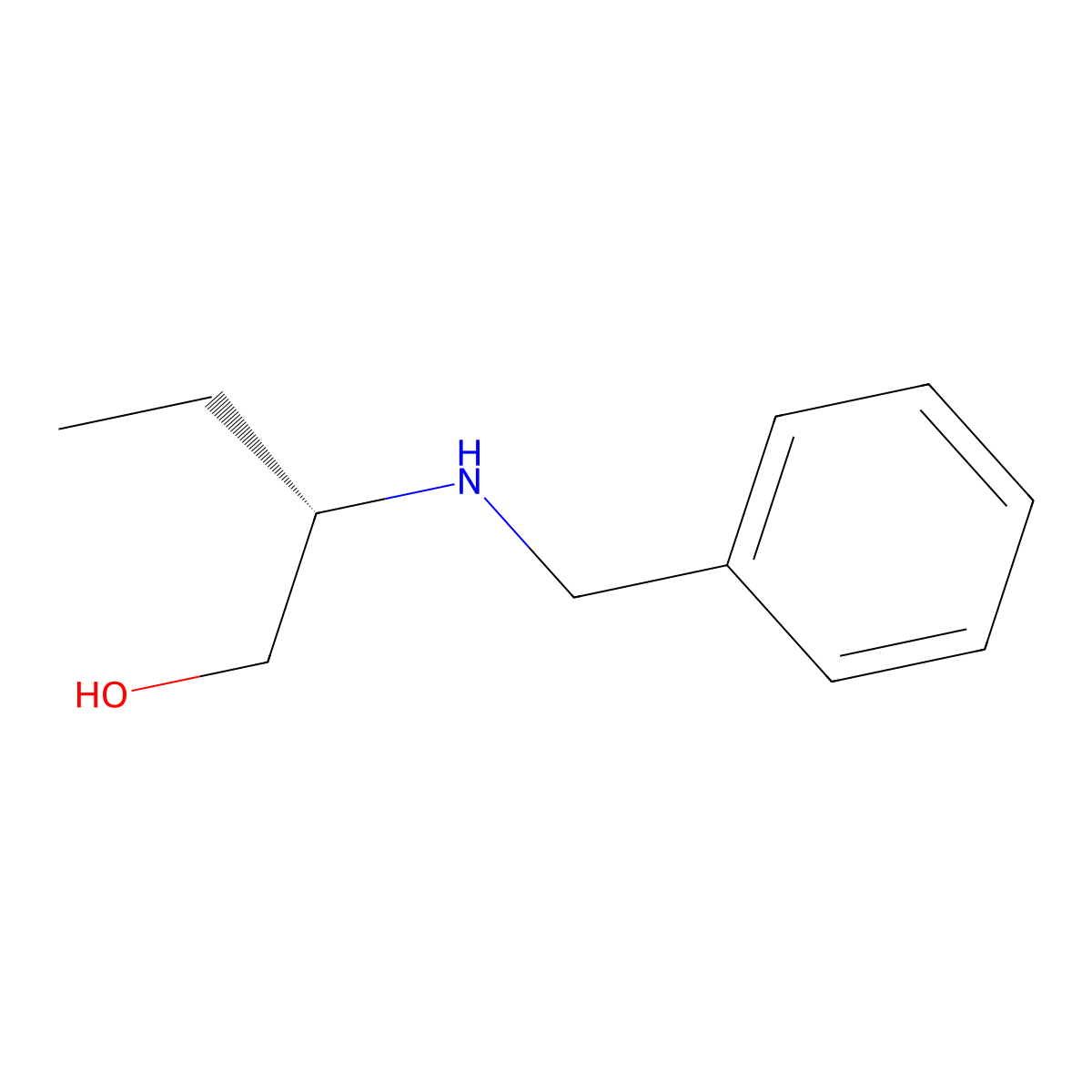 (2S)-2-(benzylamino)butan-1-ol molecular structure, CAS 26191-63-9