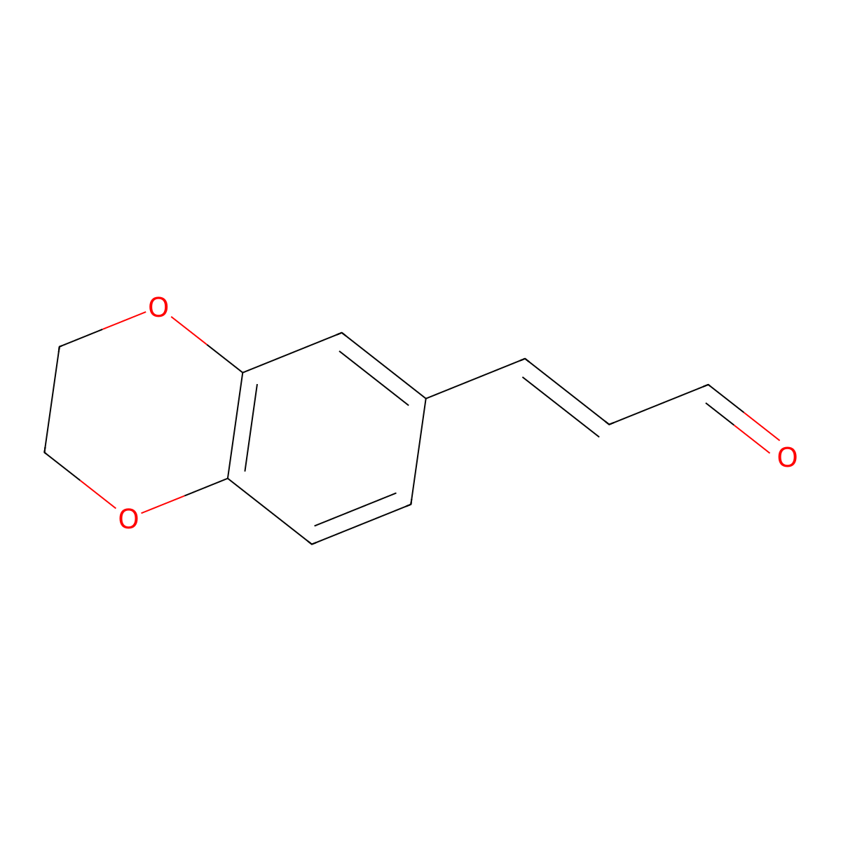 (2E)-3-(2,3-dihydro-1,4-benzodioxin-6-yl)prop-2-enal molecular structure, CAS 261913-24-0