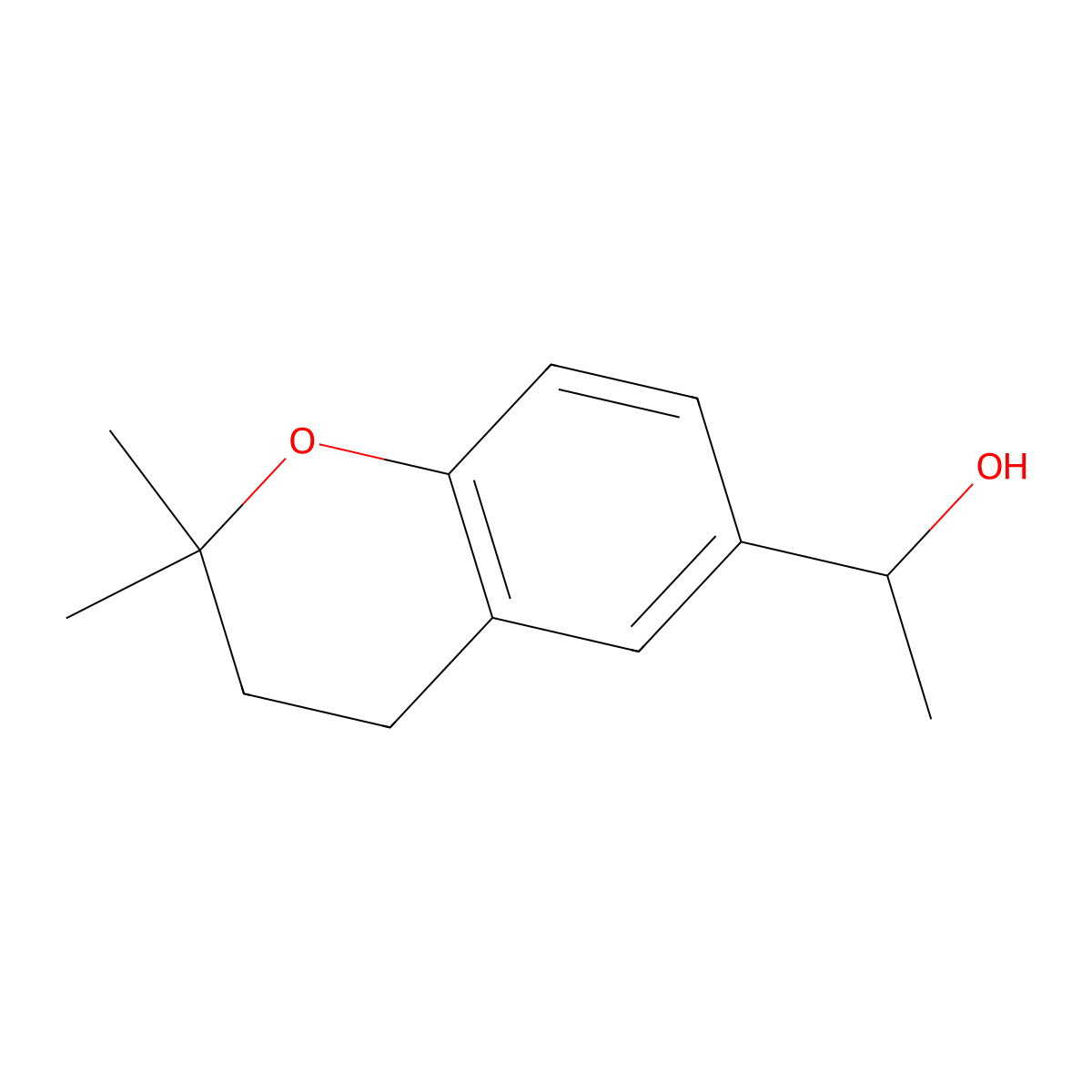 1-(2,2-dimethyl-3,4-dihydro-2H-1-benzopyran-6-yl)ethan-1-ol molecular structure, CAS 261913-27-3