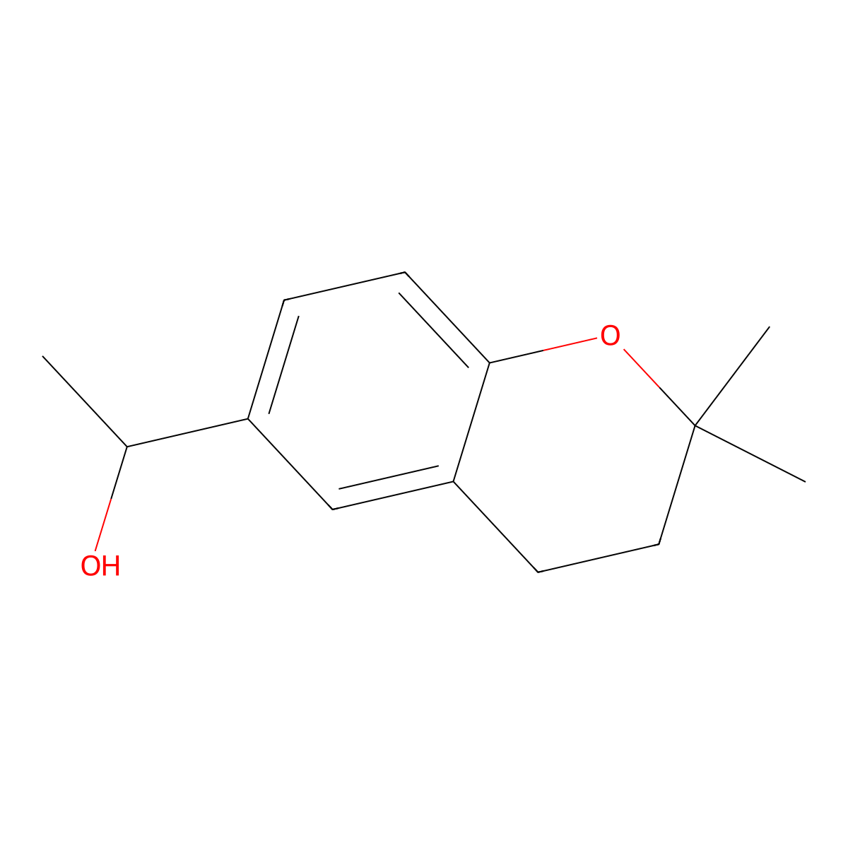 1-(2,2-dimethyl-3,4-dihydro-2H-1-benzopyran-6-yl)ethan-1-ol molecular structure, CAS 261913-27-3