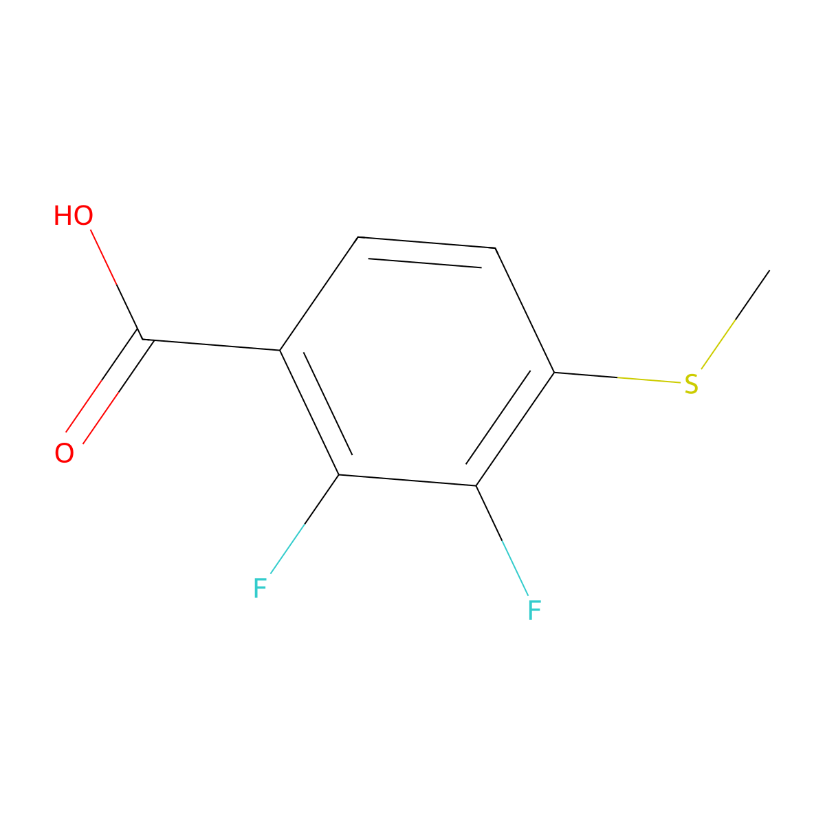 2,3-Difluoro-4-(methylthio)benzoic acid molecular structure, CAS 261915-08-6