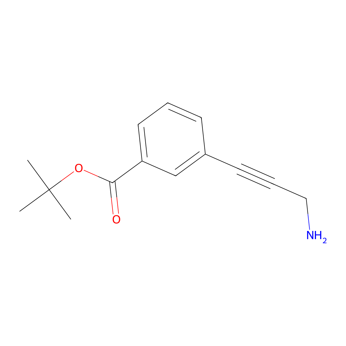 Tert-butyl 3-(3-aminoprop-1-yn-1-yl)benzoate molecular structure, CAS 2619185-74-7