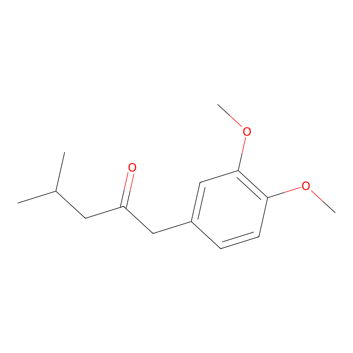 1-(3,4-Dimethoxyphenyl)-4-methylpentan-2-one molecular structure, CAS 261919-88-4