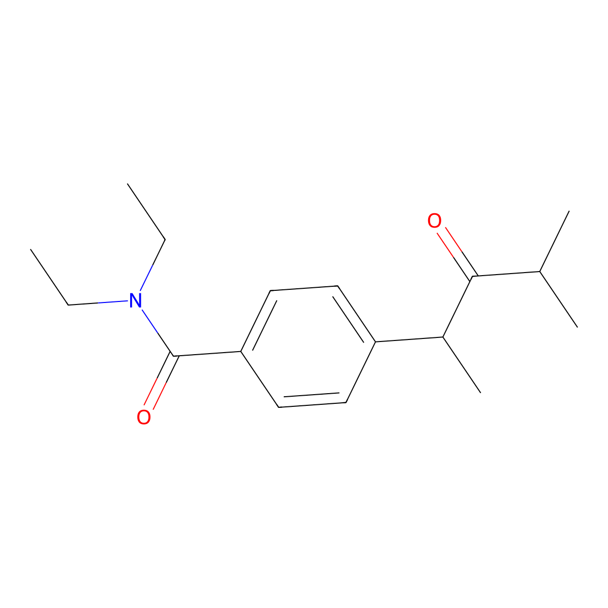 N,N-Diethyl-4-(4-methyl-3-oxopentan-2-yl)benzamide molecular structure, CAS 261919-91-9