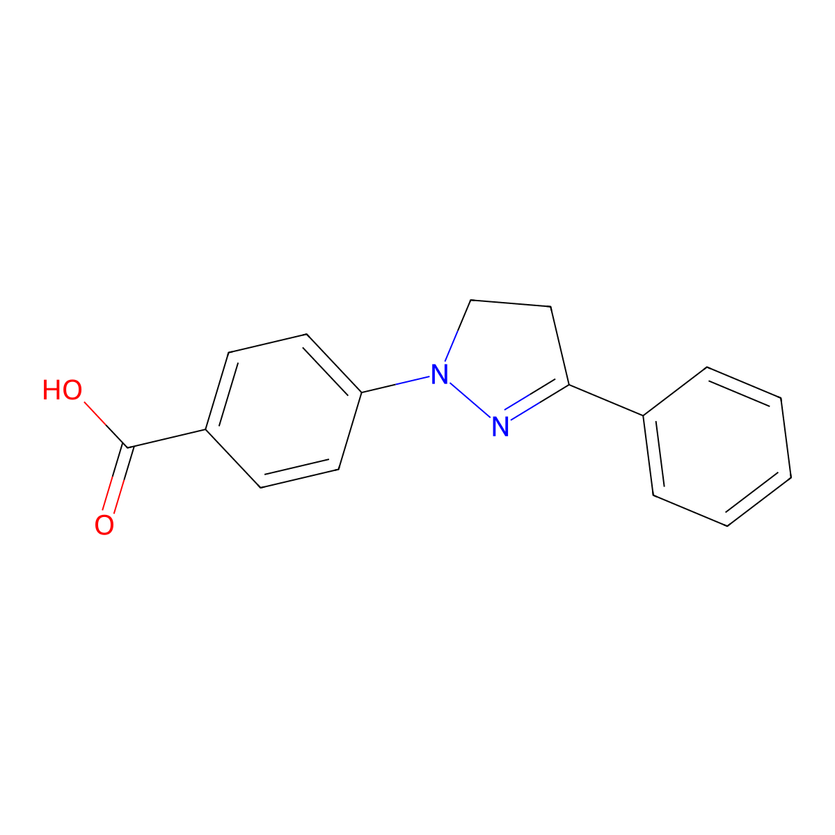 4-(3-Phenyl-4,5-dihydro-pyrazol-1-YL)-benzoic acid molecular structure, CAS 26192-74-5