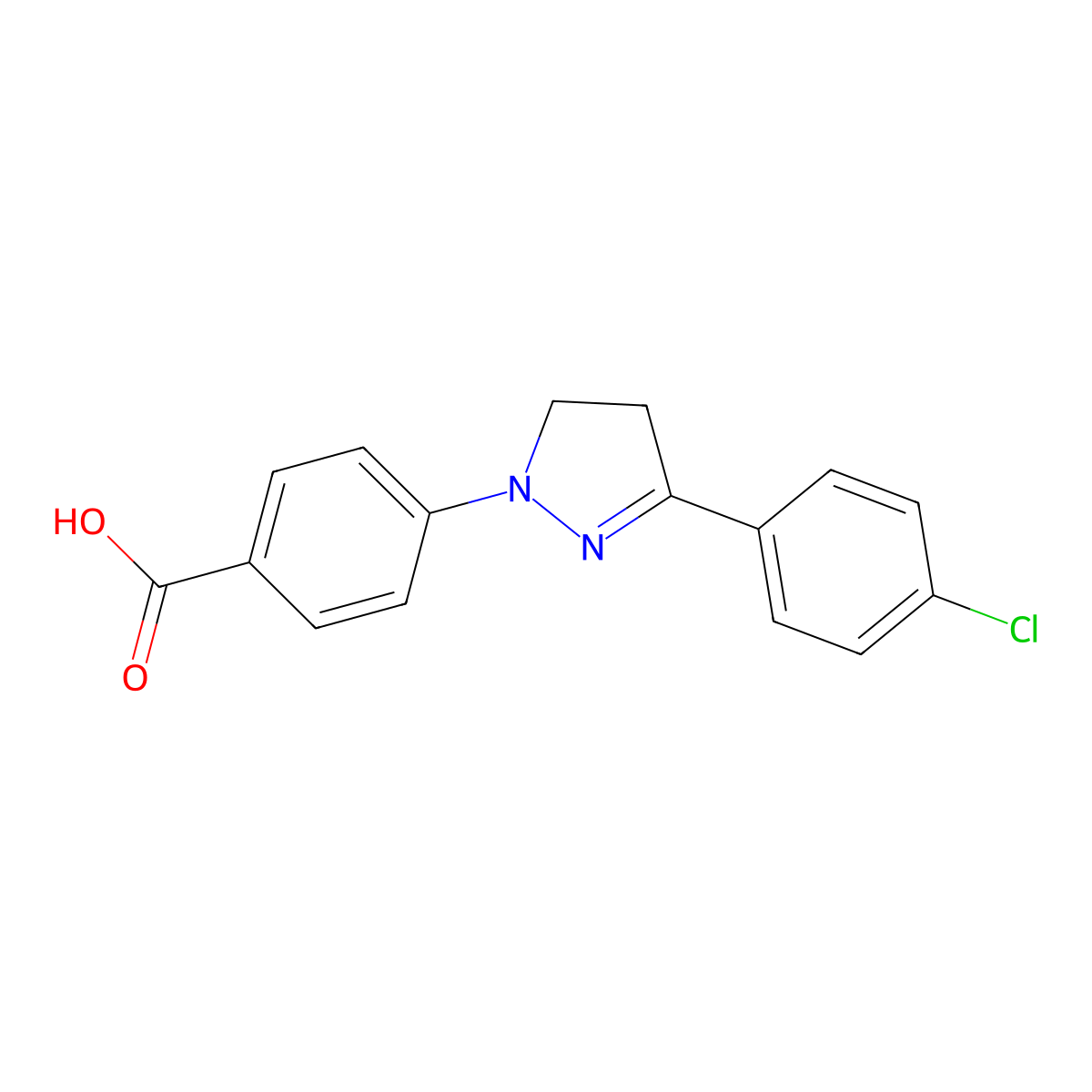 4-[3-(4-chlorophenyl)-4,5-dihydro-1H-pyrazol-1-yl]benzoic acid molecular structure, CAS 26192-76-7