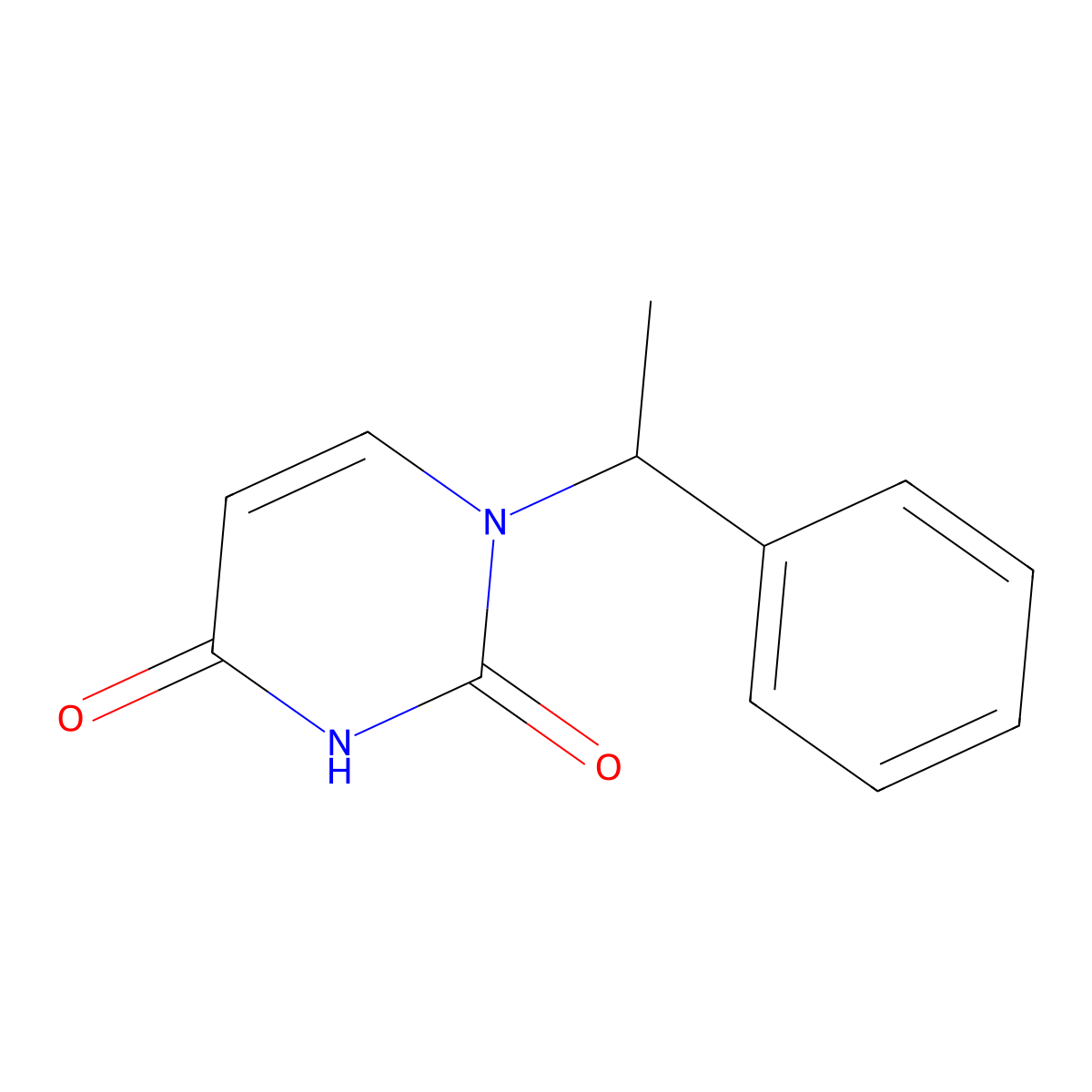 1-(1-Phenylethyl)-1,2,3,4-tetrahydropyrimidine-2,4-dione molecular structure, CAS 261920-70-1