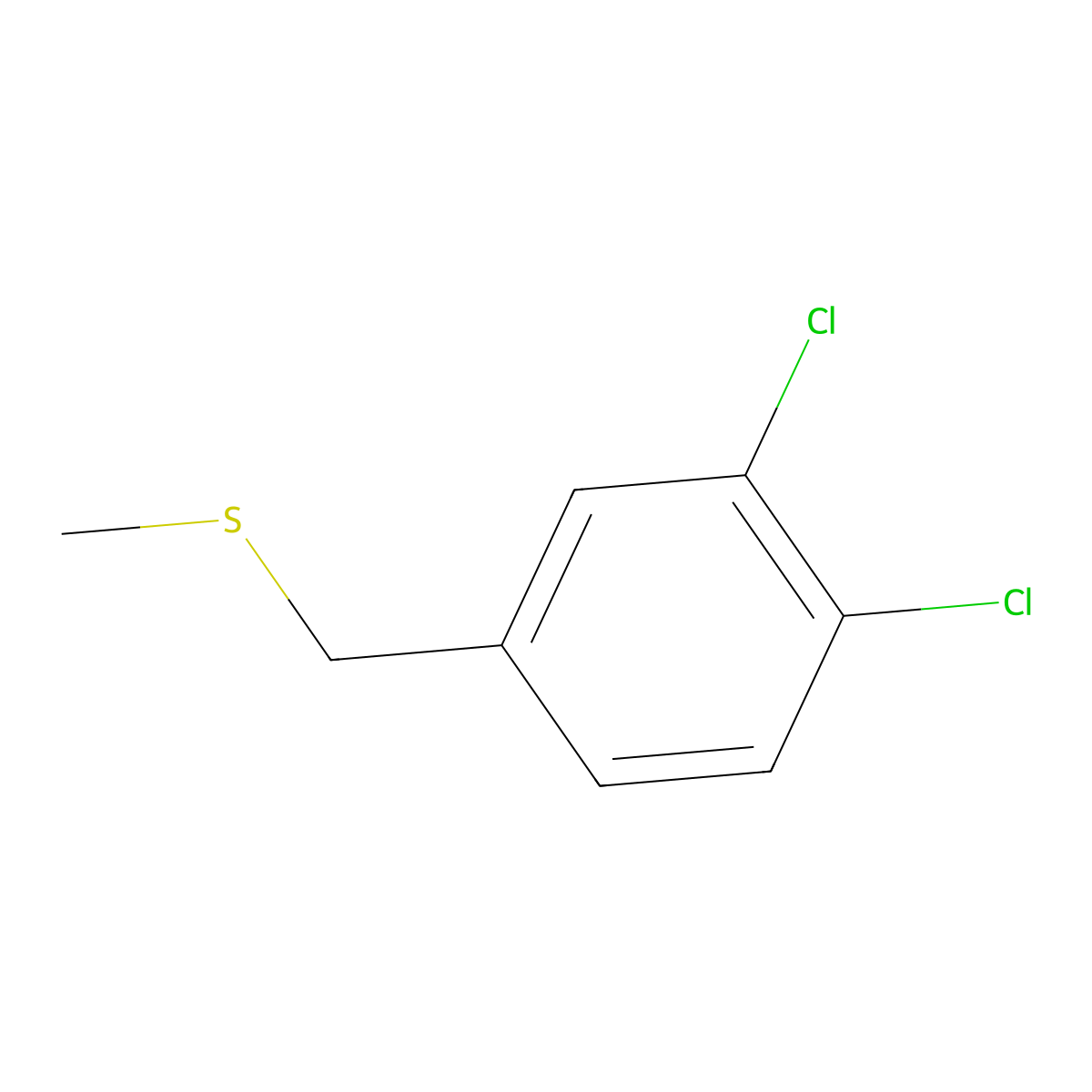 3,4-Dichlorobenzyl methyl sulfide molecular structure, CAS 261924-18-9