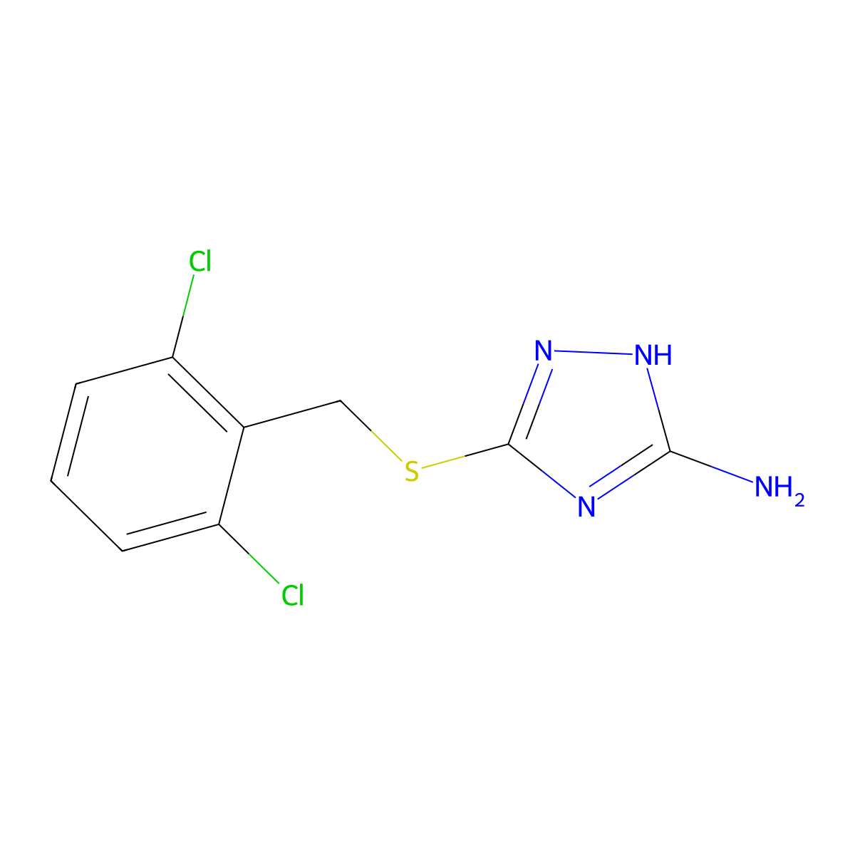 3-[(2,6-dichlorobenzyl)sulfanyl]-1H-1,2,4-triazol-5-amine molecular structure, CAS 261928-97-6