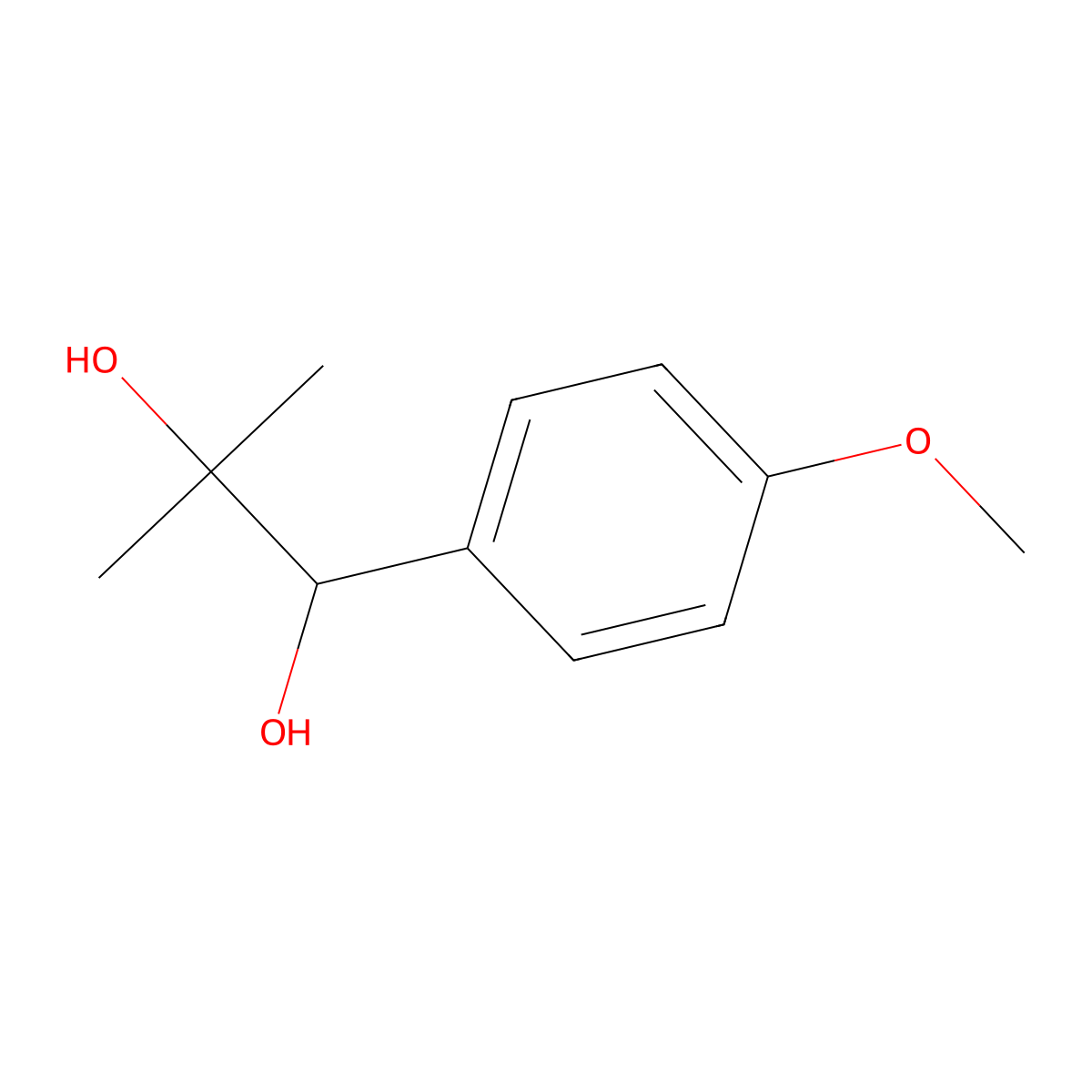 1-(4-Methoxyphenyl)-2-methylpropane-1,2-diol molecular structure, CAS 261930-06-7
