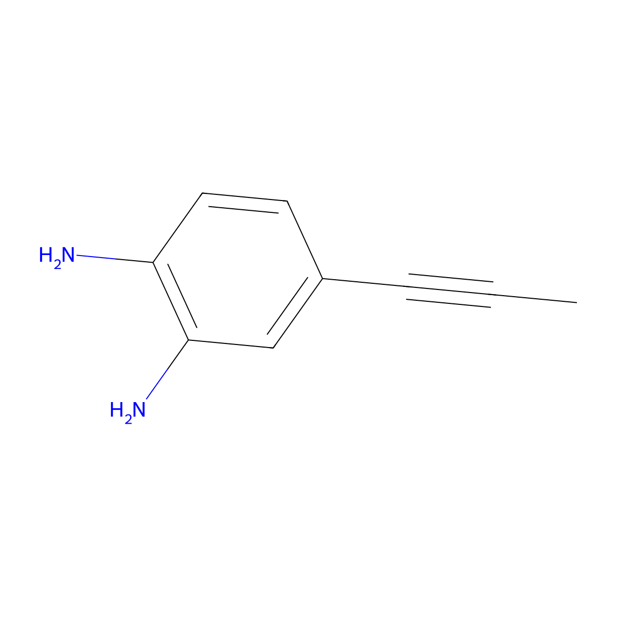 4-(Prop-1-yn-1-yl)benzene-1,2-diamine molecular structure, CAS 2619397-32-7