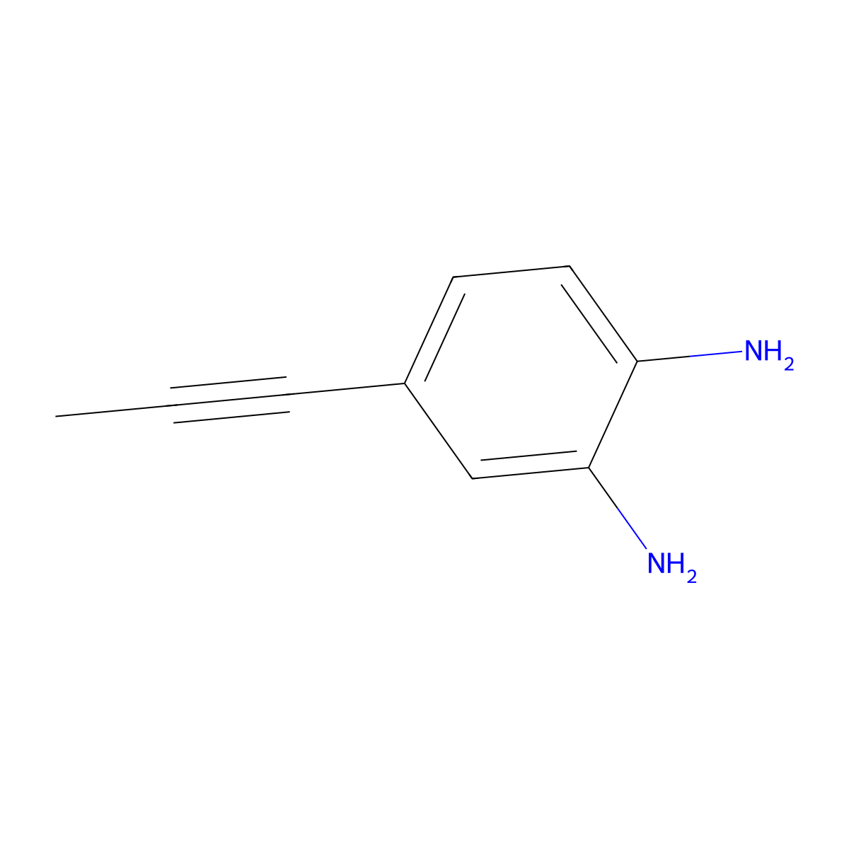 4-(Prop-1-yn-1-yl)benzene-1,2-diamine molecular structure, CAS 2619397-32-7