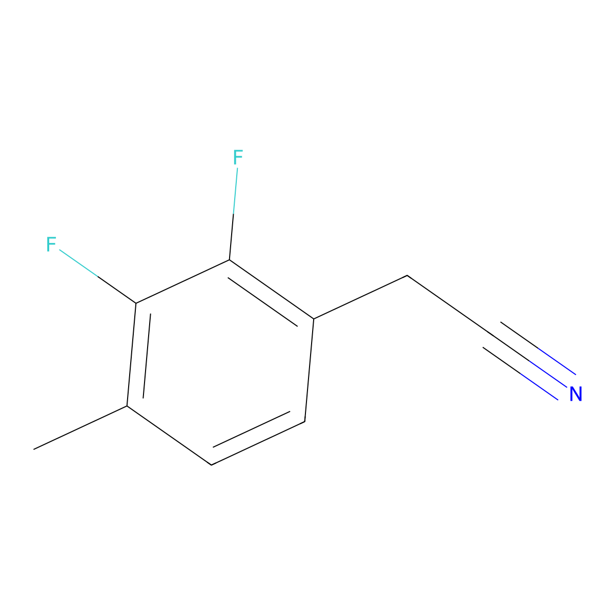 2,3-Difluoro-4-methylphenylacetonitrile molecular structure, CAS 261944-01-8