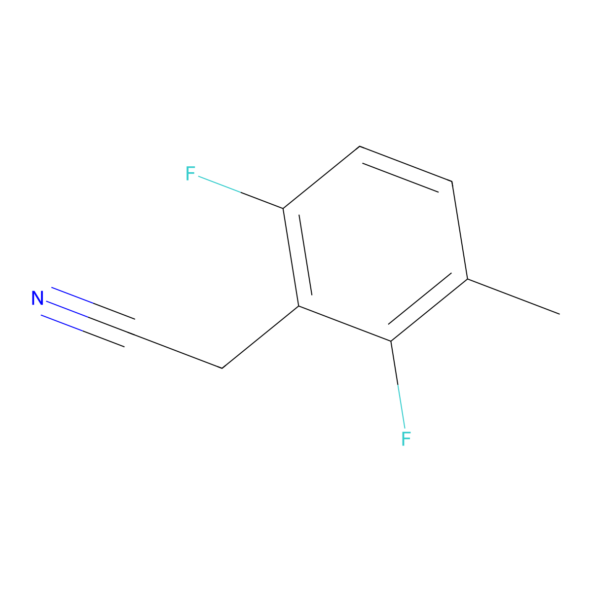2,6-Difluoro-3-Methylphenylacetonitrile molecular structure, CAS 261944-04-1