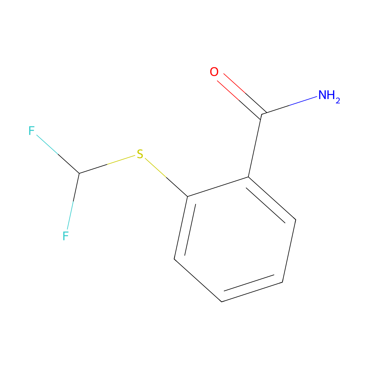2-(Difluoromethylthio)benzamide molecular structure, CAS 261944-07-4