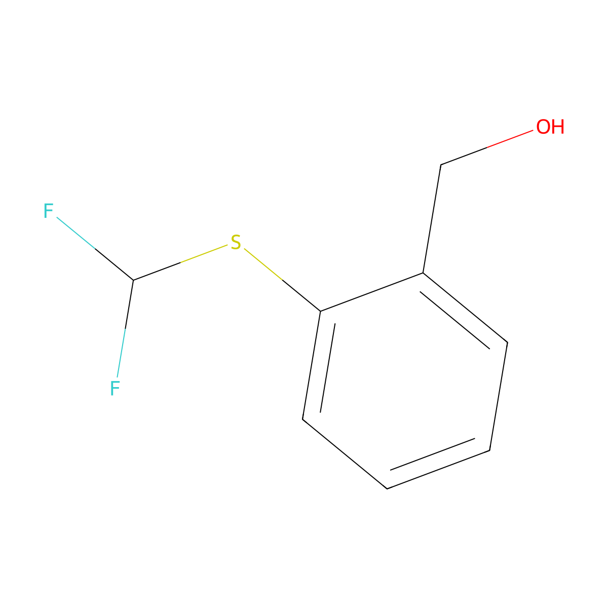 {2-[(Difluoromethyl)sulfanyl]phenyl}methanol molecular structure, CAS 261944-18-7