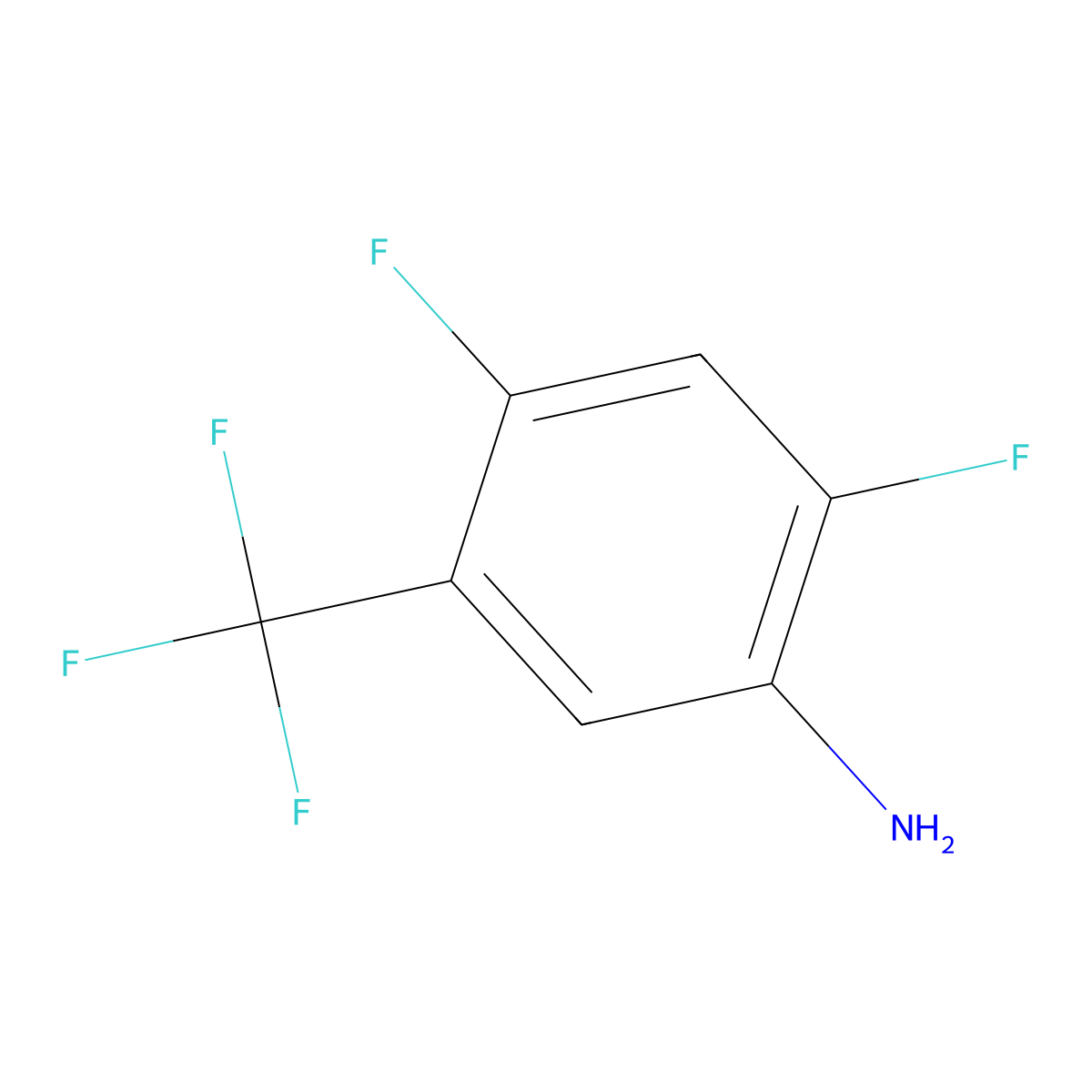 2,4-Difluoro-5-(trifluoromethyl)aniline molecular structure, CAS 261944-56-3