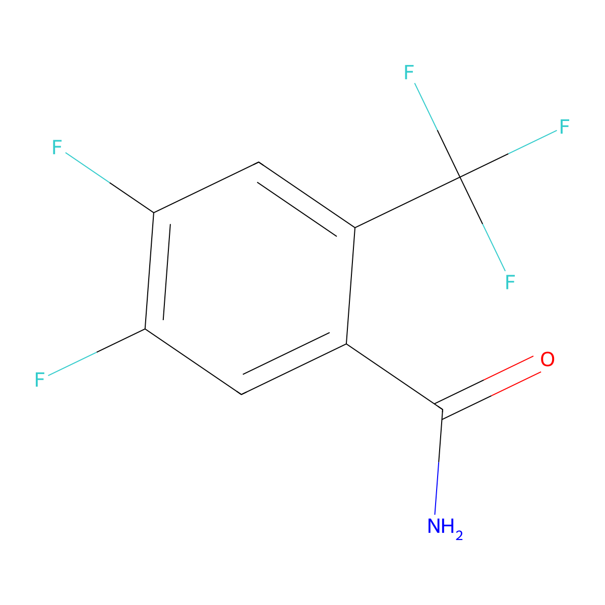 4,5-Difluoro-2-(trifluoromethyl)benzamide molecular structure, CAS 261944-97-2