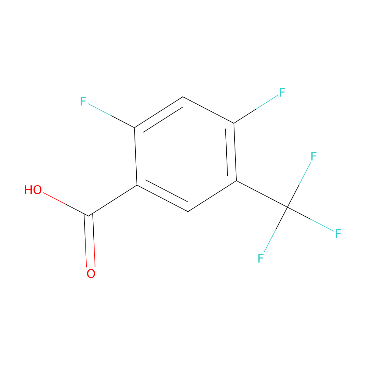 2,4-Difluoro-5-(trifluoromethyl)benzoic acid molecular structure, CAS 261945-01-1